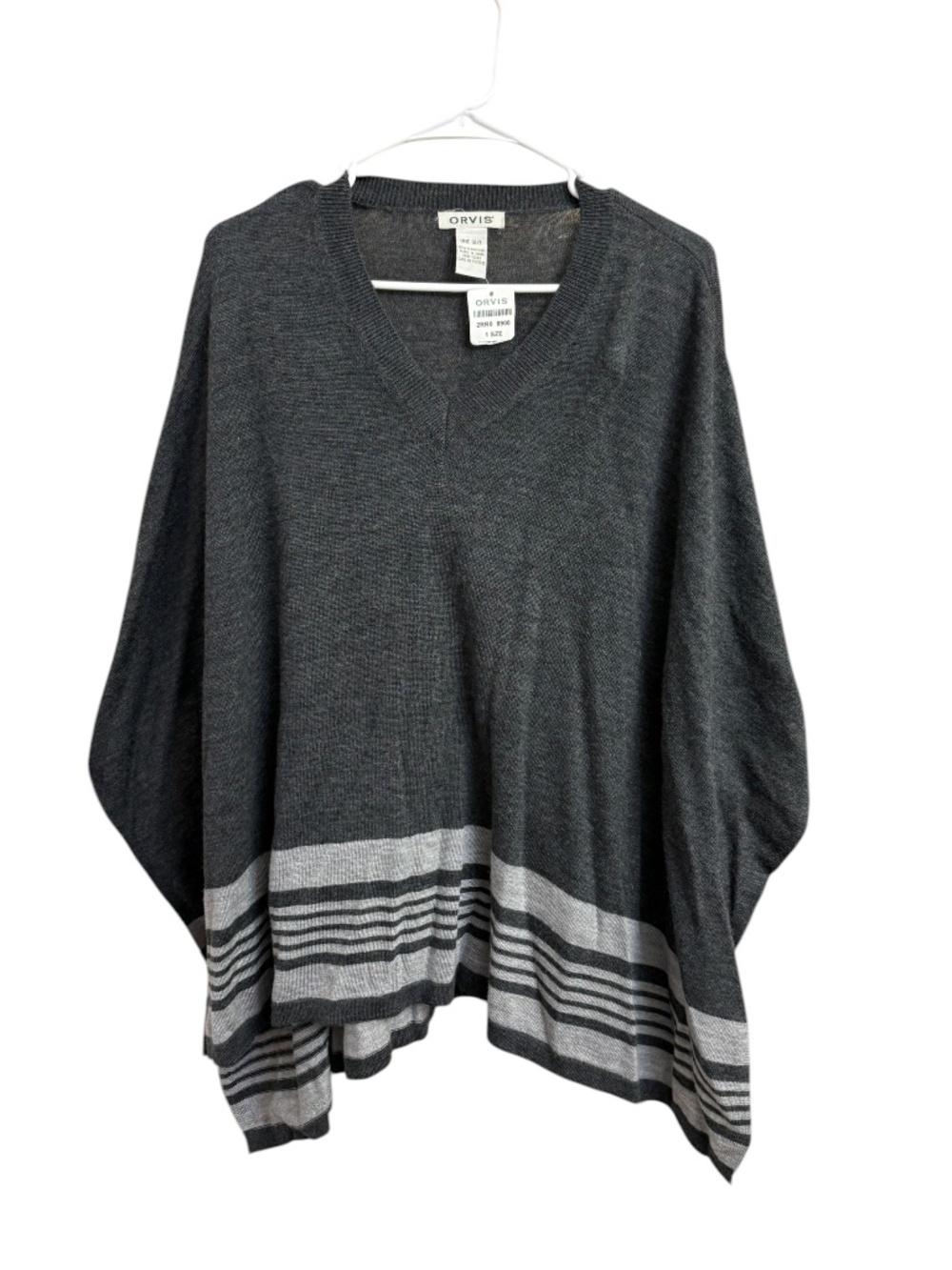 Orvis merino wool shawl cape gray one size new nwt